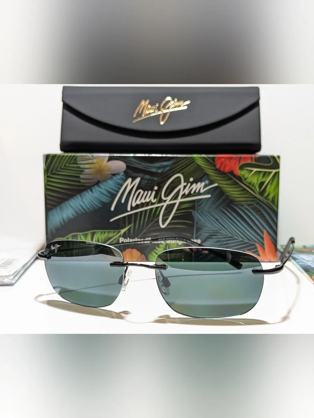 NEW Maui Jim Nanea Gloss Black Polarized Neutral Grey Lens Sunglasses 332-02
